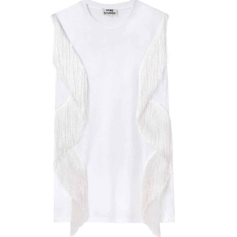 Acne Studios Zone Fringe Sleeveless Tee - Picture 2 of 9